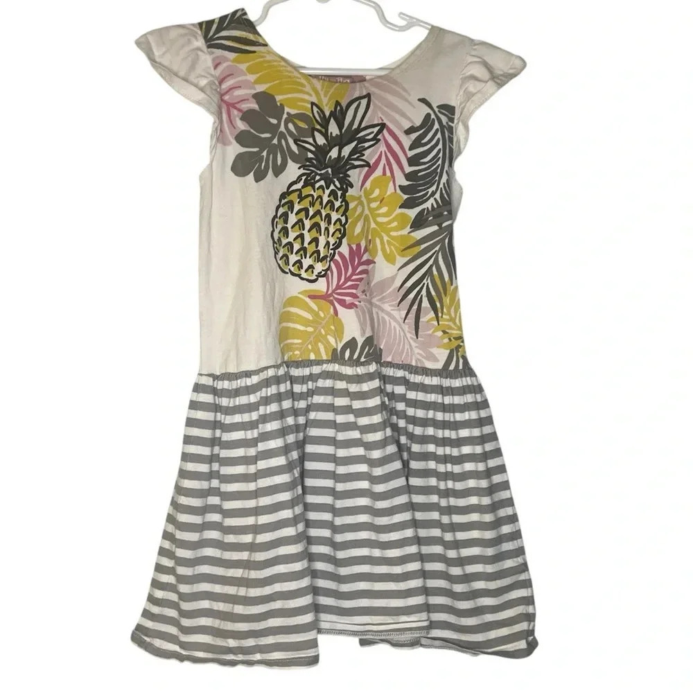 Jelly The Pug Pineapple Grey/White Stripe Dress size 6